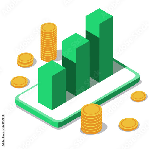  illustration of business investment isometric concept