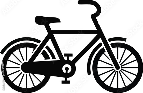Vector art of simple bicycle illustration with classic frame and components