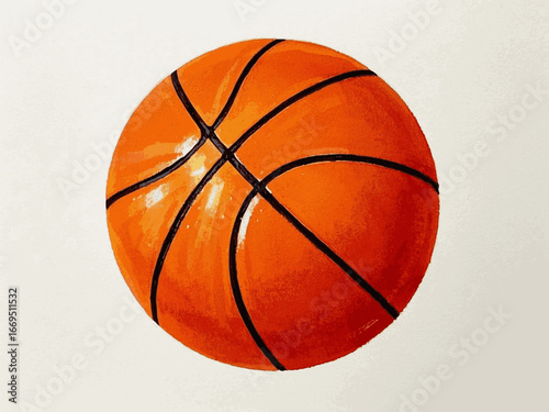 Orange Glow Basketball isolated watercolor vector illustration svg
