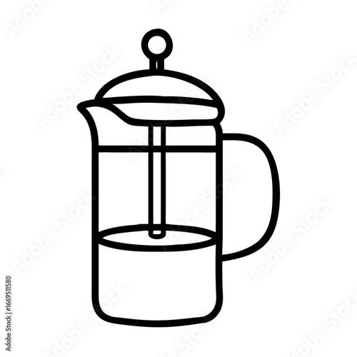 Coffee Culture french press icon transparent background