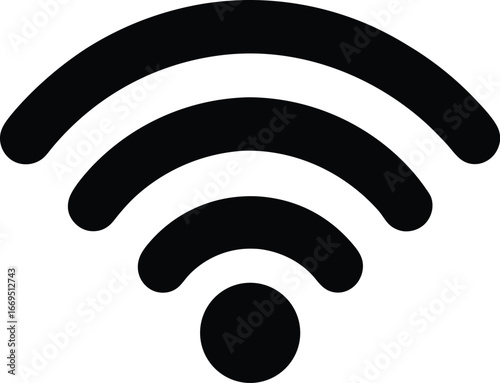 WiFi symbol, wireless internet icon, network connection sign, black wifi logo