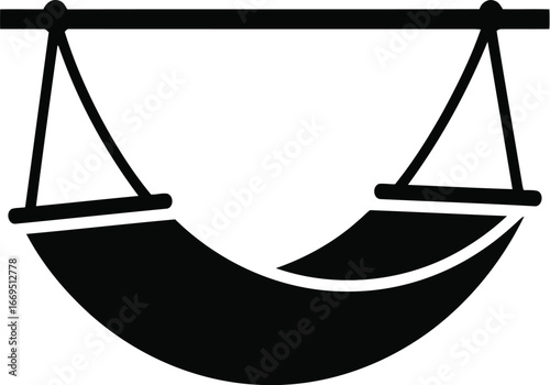 Vector art of simple illustration of a hammock, symbolizing relaxation and leisure