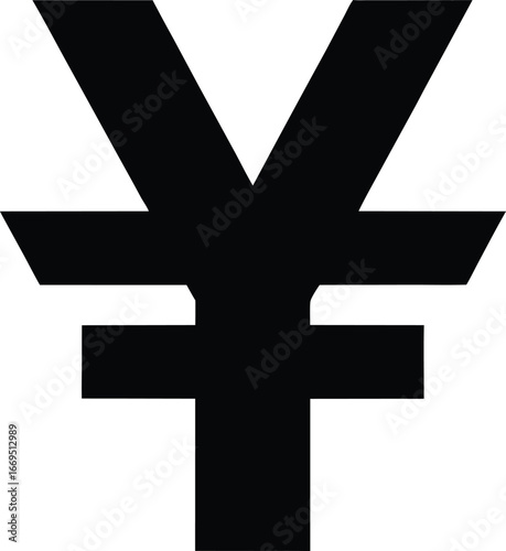 Yen currency symbol, Japanese money sign, black vector icon, financial logo