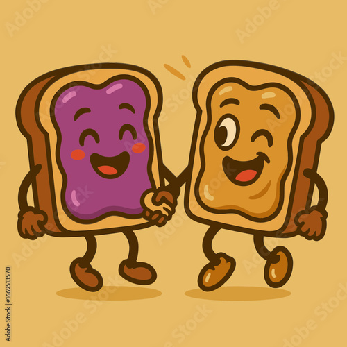 Happy jelly toast with peanut butter friend