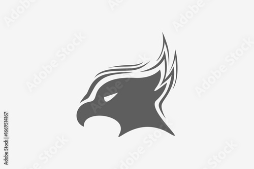Eagle head fire silhouette logo