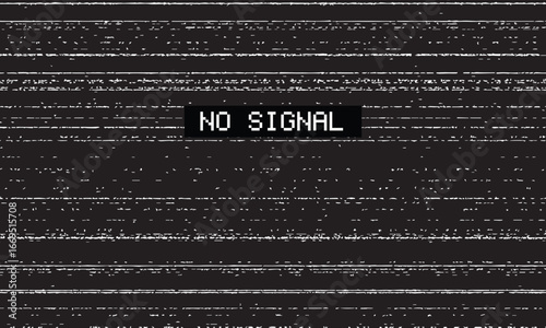 No Signal" Static Screen Displaying an Error Message, Signifying Technical Difficulties