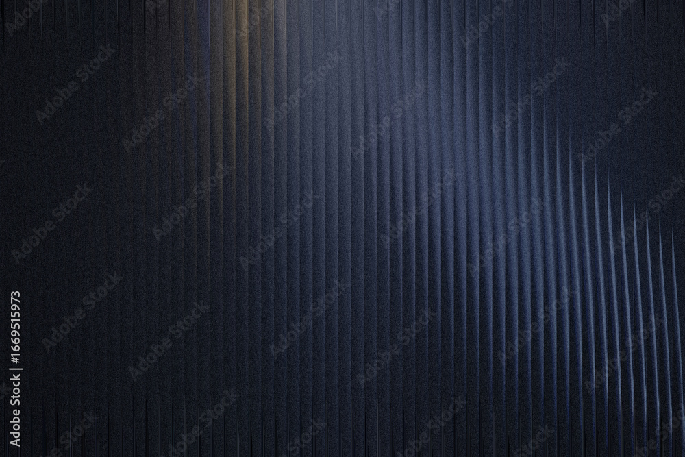 Obraz premium A dark, textured background with vertical ribbed patterns and subtle light reflections, creating a sophisticated and abstract visual