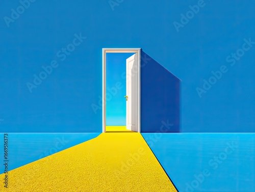 Open door to a bright sky