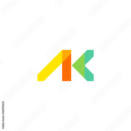 Free Download Simple Letter AK with origami logo convcept vector - GFXLoad