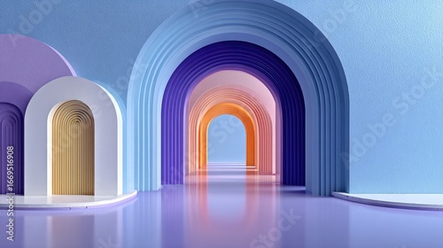 Colorful arched pathway