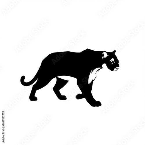 "Minimal flat design puma vector, clean and modern, great for digital projects, logos, icons, and branding connected to nature, agility, and wildlife."