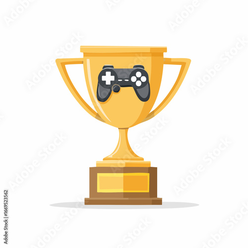 Flat vector gaming icons. Includes controller, arcade machine, gaming laptop, VR headset, esports trophy, mobile gaming, keyboard, headset, loading bar, and pixel sword shield. 