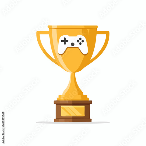 Flat vector gaming icons. Includes controller, arcade machine, gaming laptop, VR headset, esports trophy, mobile gaming, keyboard, headset, loading bar, and pixel sword shield. 