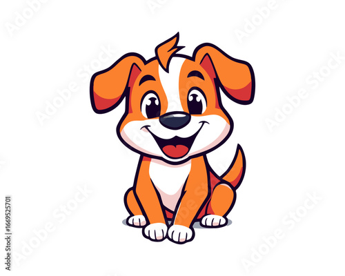 Cute puppy cartoon illustration