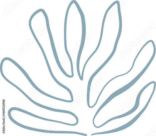 Line Art Coral Fan With Rounded Tentacles