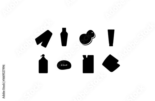 お風呂グッズ アイコンセット / Bathroom goods icon set