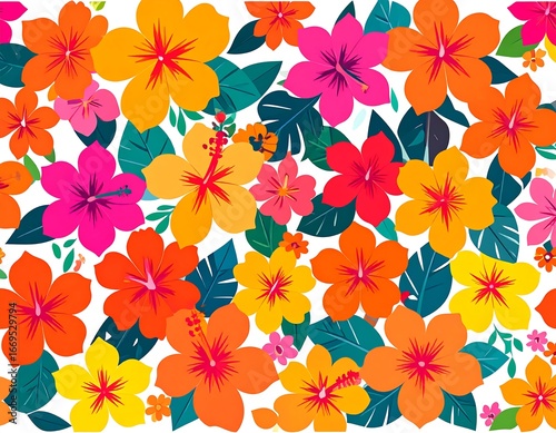 Vibrant hibiscus floral pattern