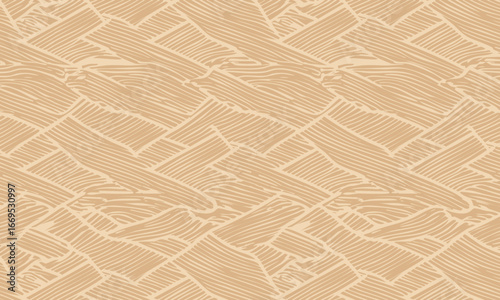 Hand-Drawn Sketchy Wood Parquet Floor Seamless Pattern