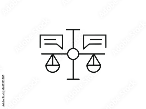 Mediation icon for legal and conflict resolution
