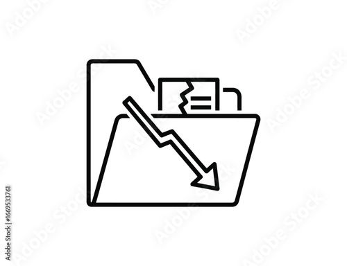 Bankruptcy file icon with financial and legal documents