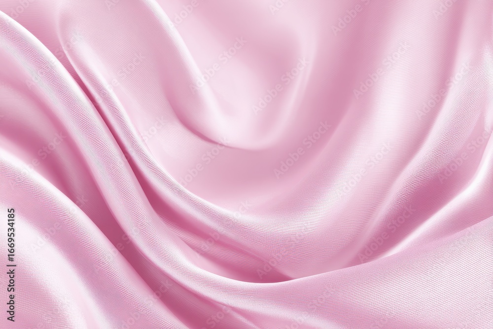 Fototapeta premium Soft flowing pink fabric creates an elegant and soothing backdrop suitable for various creative projects and designs