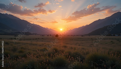 Sunset Scenery Background