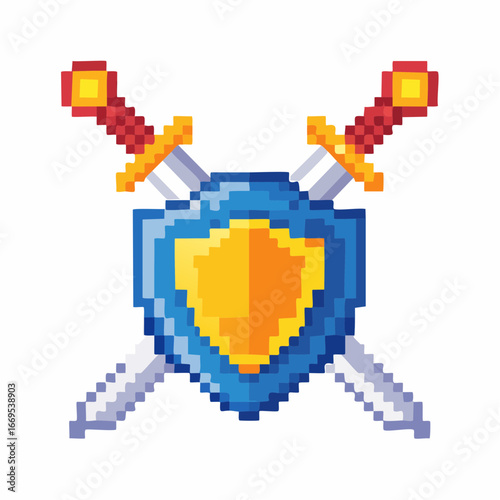 Flat vector gaming icons. Includes controller, arcade machine, gaming laptop, VR headset, esports trophy, mobile gaming, keyboard, headset, loading bar, and pixel sword shield. 