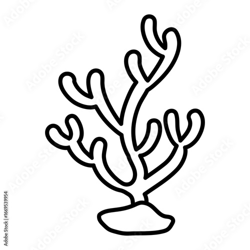 Coral vector icon. Seaweed illustration sign. Algae symbol or logo. seaware web icon.