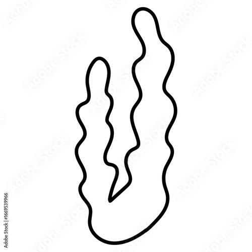 Coral vector icon. Seaweed illustration sign. Algae symbol or logo. seaware web icon.