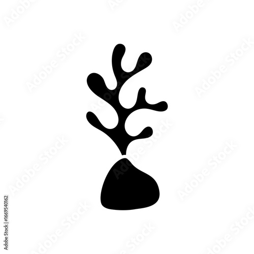 Coral vector icon. Seaweed illustration sign. Algae symbol or logo. seaware web icon.