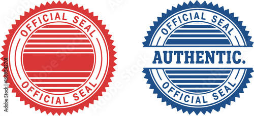Red and blue official seal with the text "AUTHENTIC" on white background