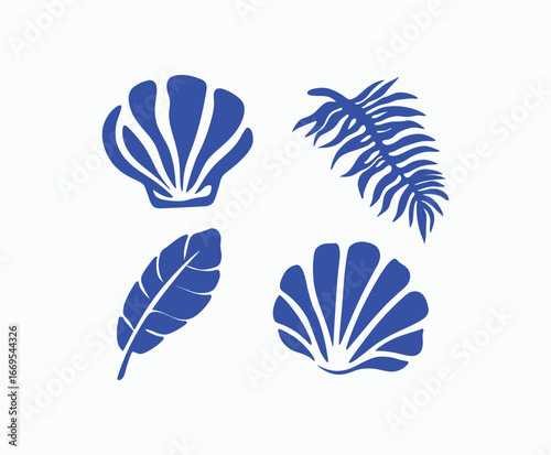 Hand Drawn Summer Beach Vector Template Isolated EPS Collection