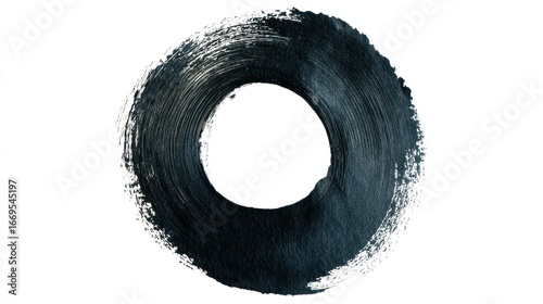 Black circle brushstroke