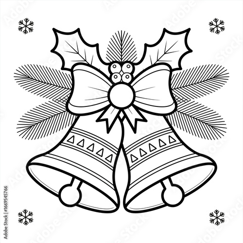 christmas bells with holly