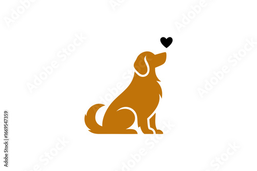 A dog with a heart above its head, symbolizing love, loyalty, and the special bond between humans and their beloved pets