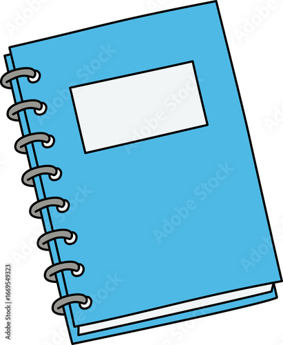 blank notebook with blue cover