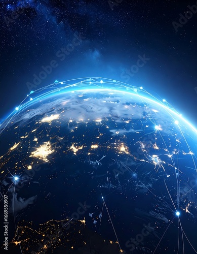 Fototapeta Naklejka Na Ścianę i Meble -  Earth, digital network