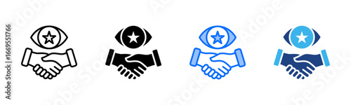 Shared Vision icon set multiple style collection