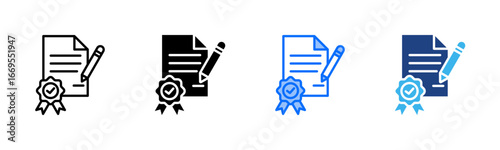 Vision Charter icon set multiple style collection