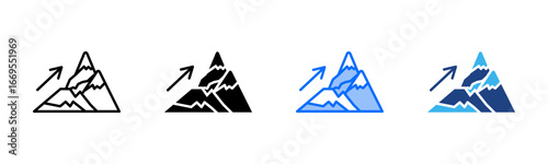 Vision Mountain icon set multiple style collection