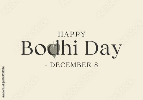 Happy Bodhi Day December 8th Celebration, Commemorating Siddhartha Gautama's Enlightenment, a Festival of Peace and Wisdom