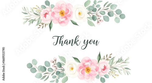 Watercolor floral illustration, a charming 