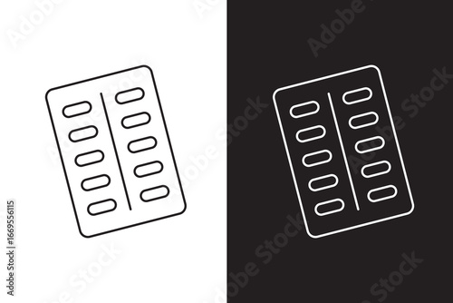 Pill blister pack icon