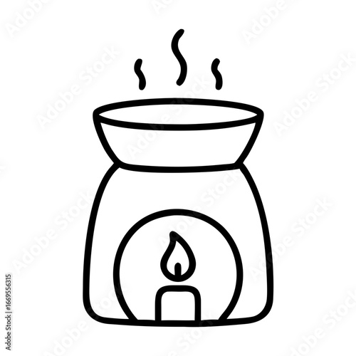 Tea ceremony tea candle warmer icon transparent background
