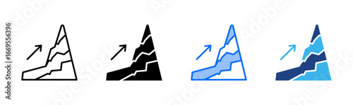 Long-Term Goal icon set multiple style collection