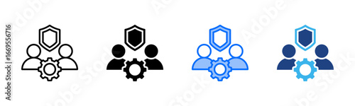 Shared Responsibility icon set multiple style collection