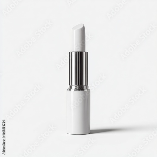 Elegant White Lipstick with a Black Tip Capturing the Essence of Beauty and Glamour Ideal for High Fashion and Makeup Photography Projects
