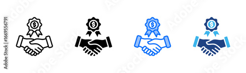Value Commitment icon set multiple style collection