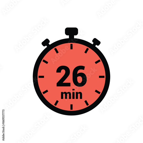 min 26 time icon vector design illustration background