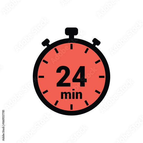 min 24 time icon vector design illustration background